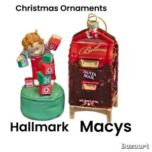 Hallmark and Macy's Christmas Ornaments